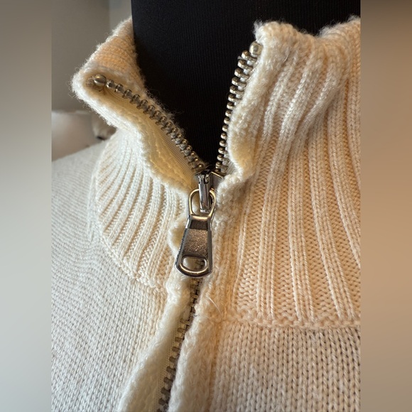 Zanetti Sport Men’s Zip-Up Cardigan. Cream, L. Merino Wool. Made in Italy 🇮🇹 - Picture 5 of 11